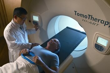 TomoTherapy treats hard-to-reach tumors near healthy tissues and organs.